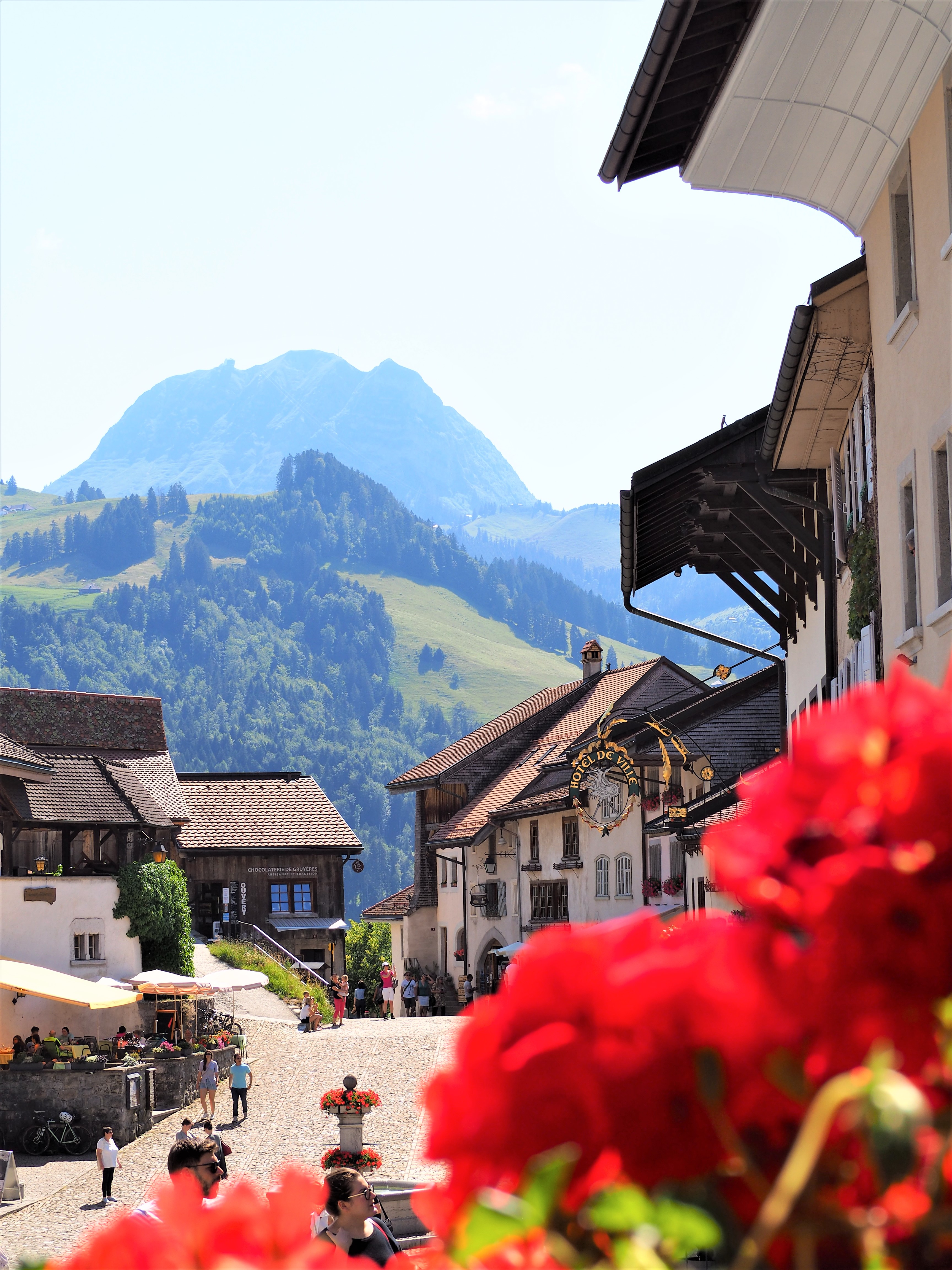 Visiter-Gruyères-canton-de-Fribourg-Suisse-fleurs-clioandco