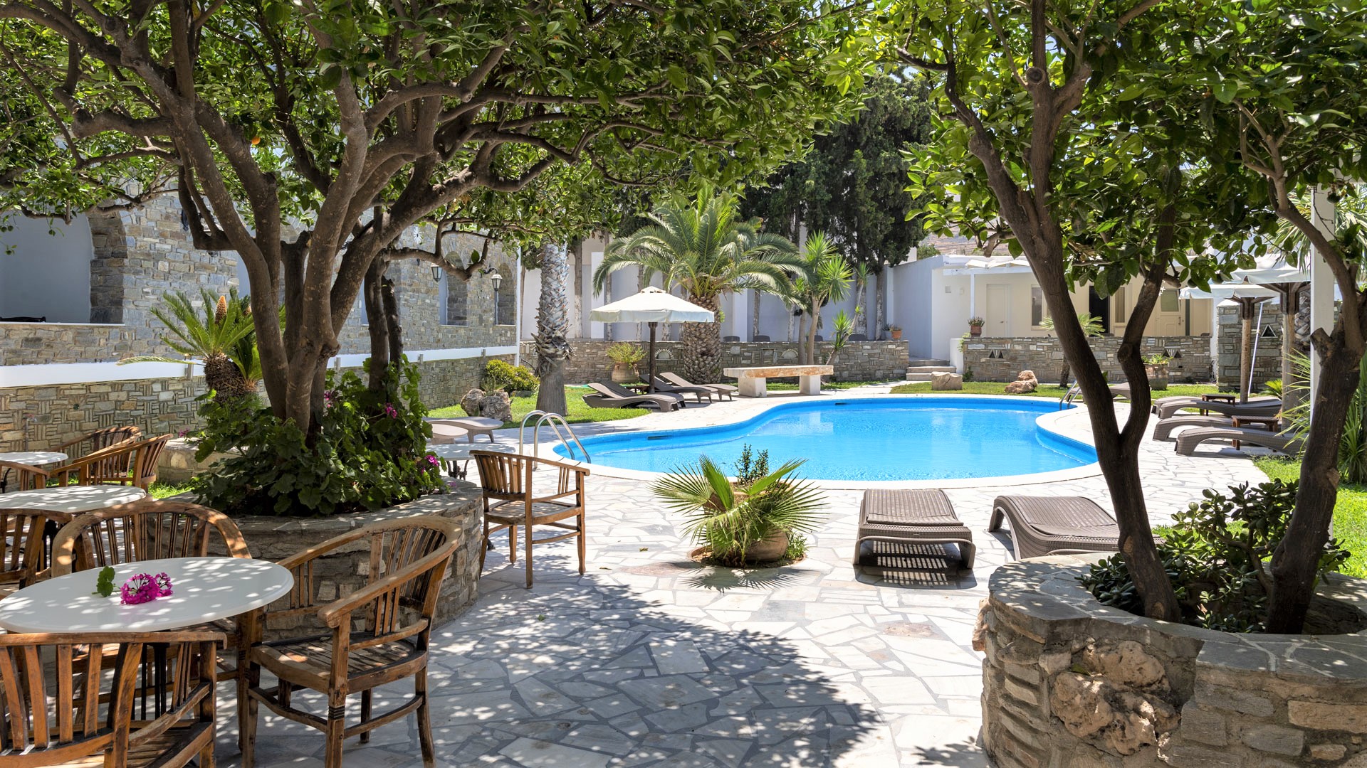 Hotel-Galinos-parikia paros grece jardin