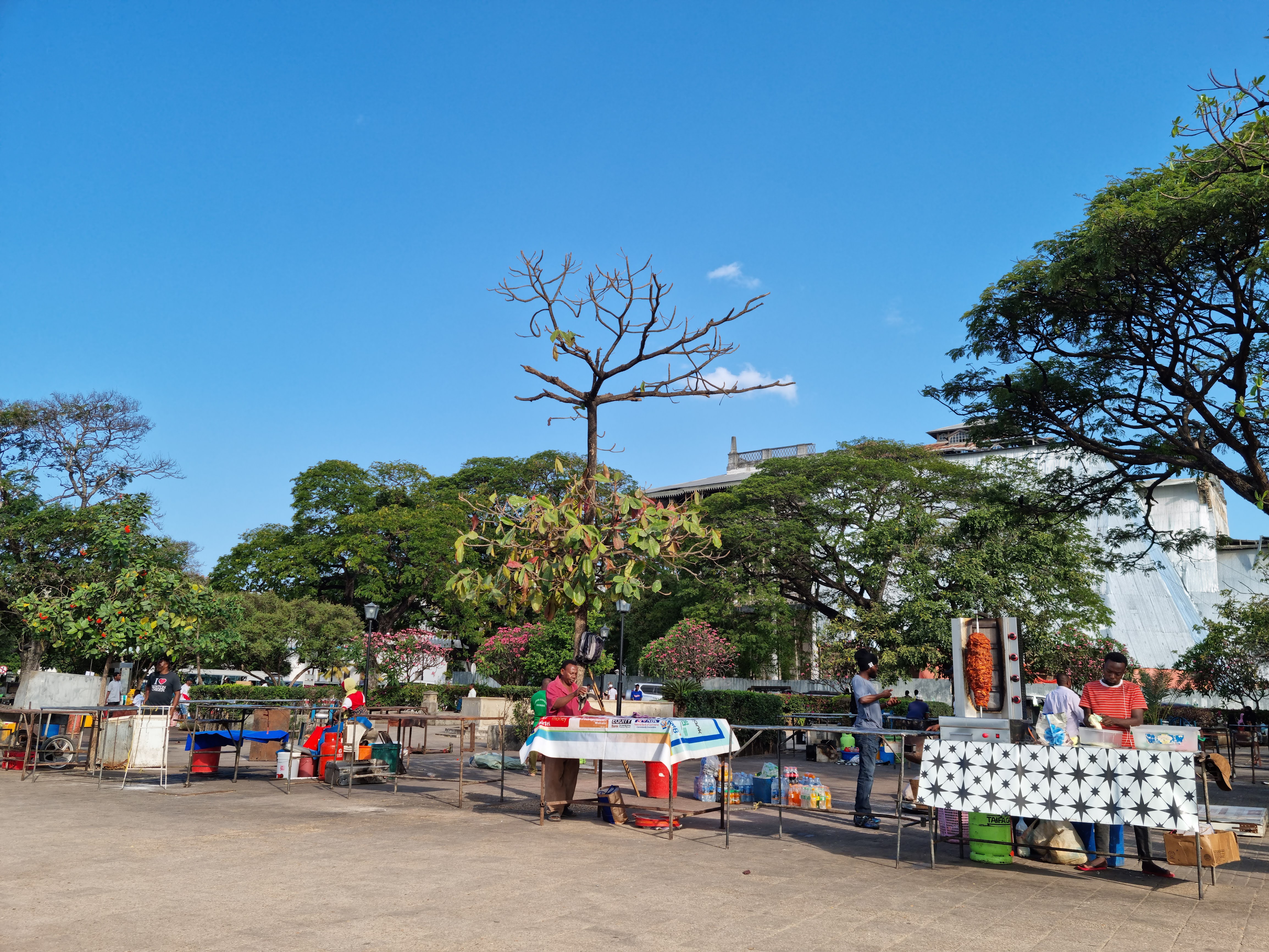 marche street food market installation zanzibar stone town