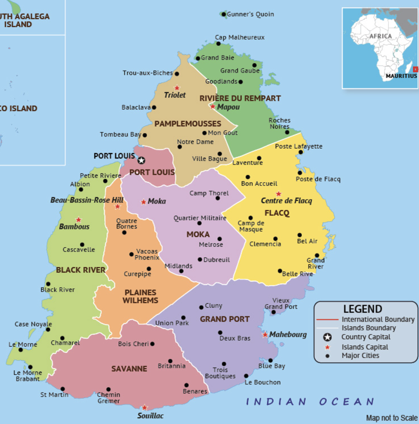 ile maurice districts
