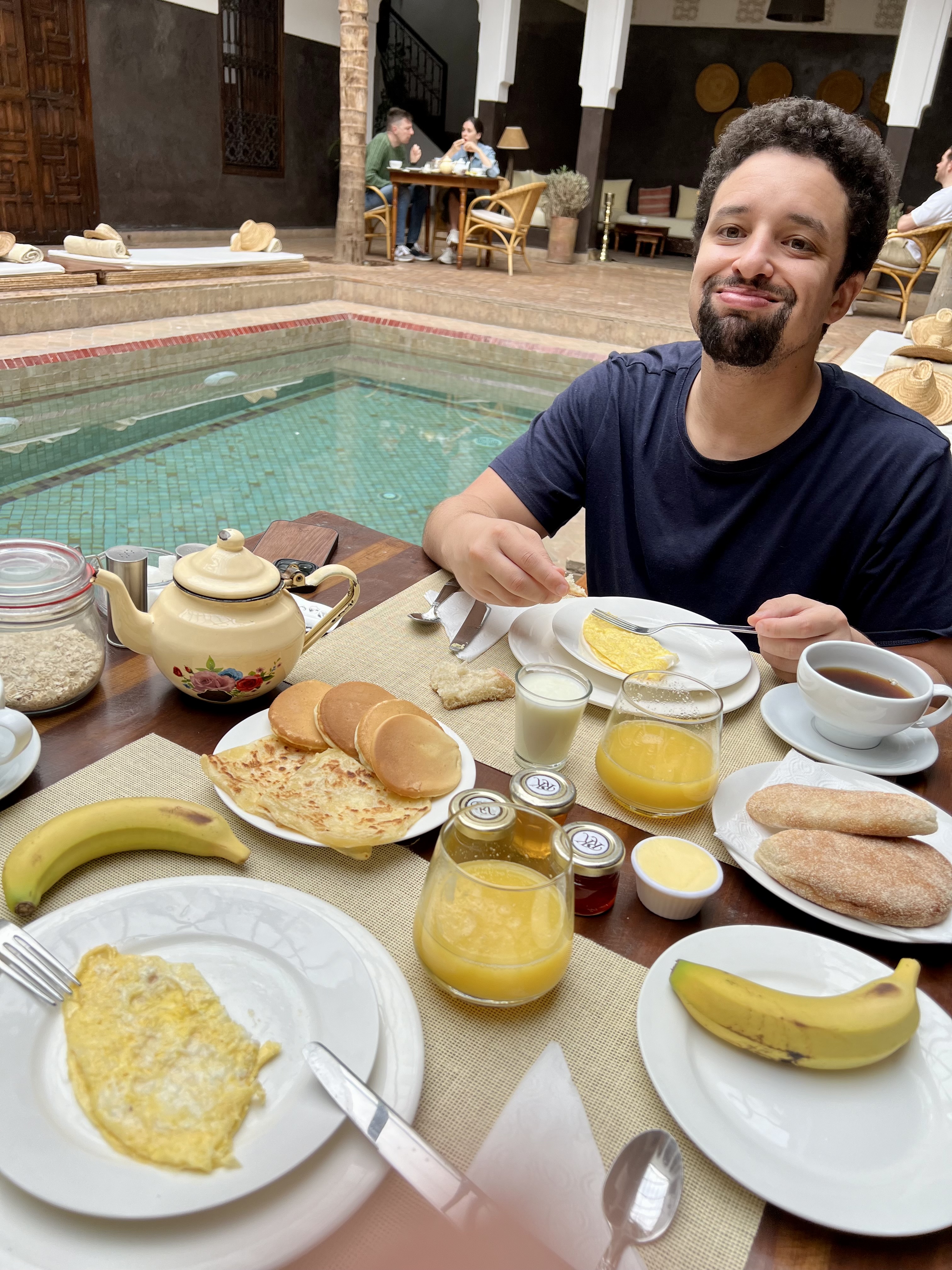 petit dejeuner marrakech et crepe riad